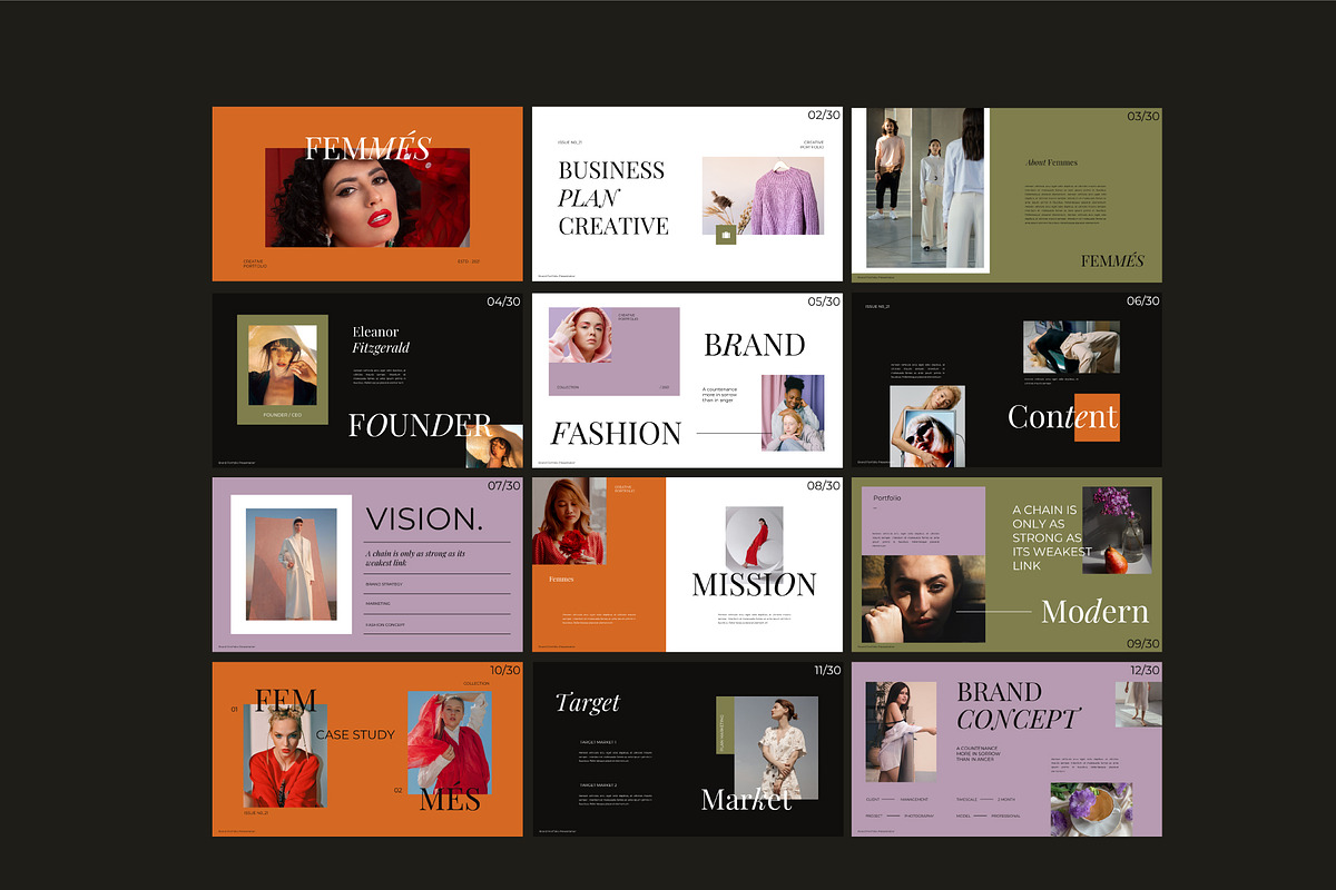 Femmes -Fashion Portfolio Powerpoint, a Presentation Template by Dirtytemp Studio (Photo 11 of 11)