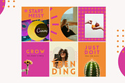 Bold Orange Pink Instagram Templates, a Social Media Template by Yaaas Design (Thumbnail 7 of 12)