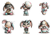 Whimsical Easter Bunny Clipart, an Illustration by CreationArt (Thumbnail 4 of 6)