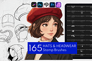 165+ Procreate Hat & Headwear Stamps, a Brush Add-On by Selentaori Studio (Thumbnail 1 of 11)