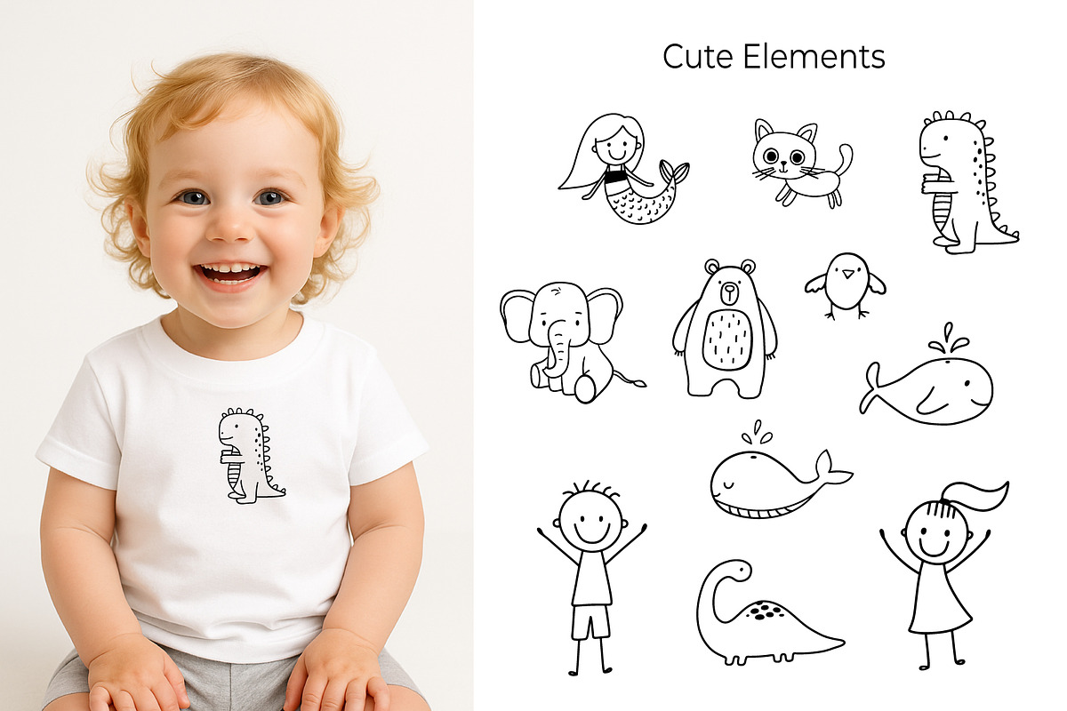 Kids’s Line Doodles, an Illustration by ElenaPlatovaArt (Photo 2 of 9)