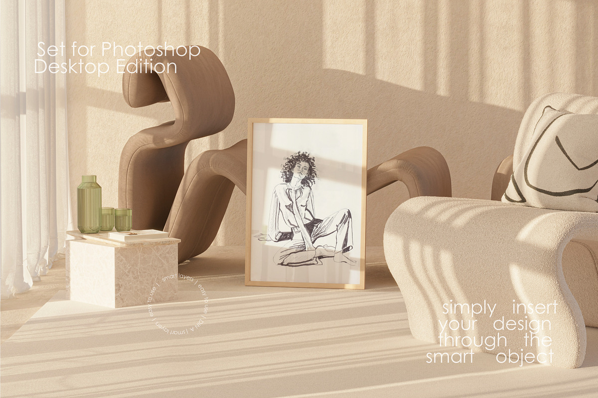 SHADES OF NUDE | Frame Mockup set, a Household Mockup by yuliyuri.studio