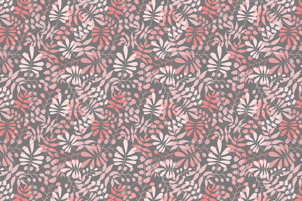 Vector Seamless Leaves Pattern, a Decorative Illustration by Moo Graphics (Photo 2 of 2)