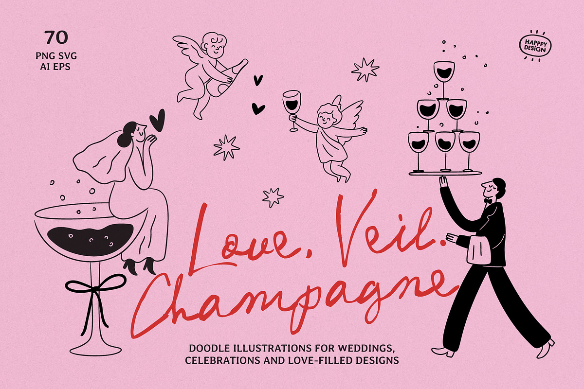 Whimsical Wedding Illustrations, a Person Illustration by happpydesign (Photo 1 of 13)
