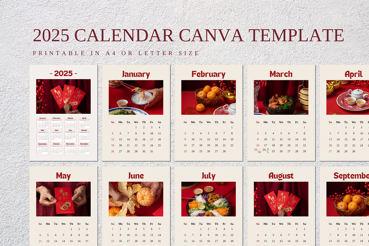2025 CALENDAR CANVA TEMPLATE, a Stationery Template by The Little Lily Studio (Photo 4 of 5)