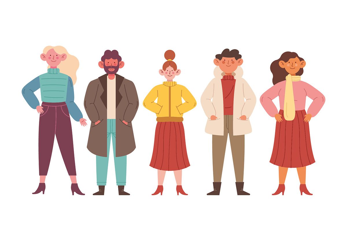 Winter People Illustration Set