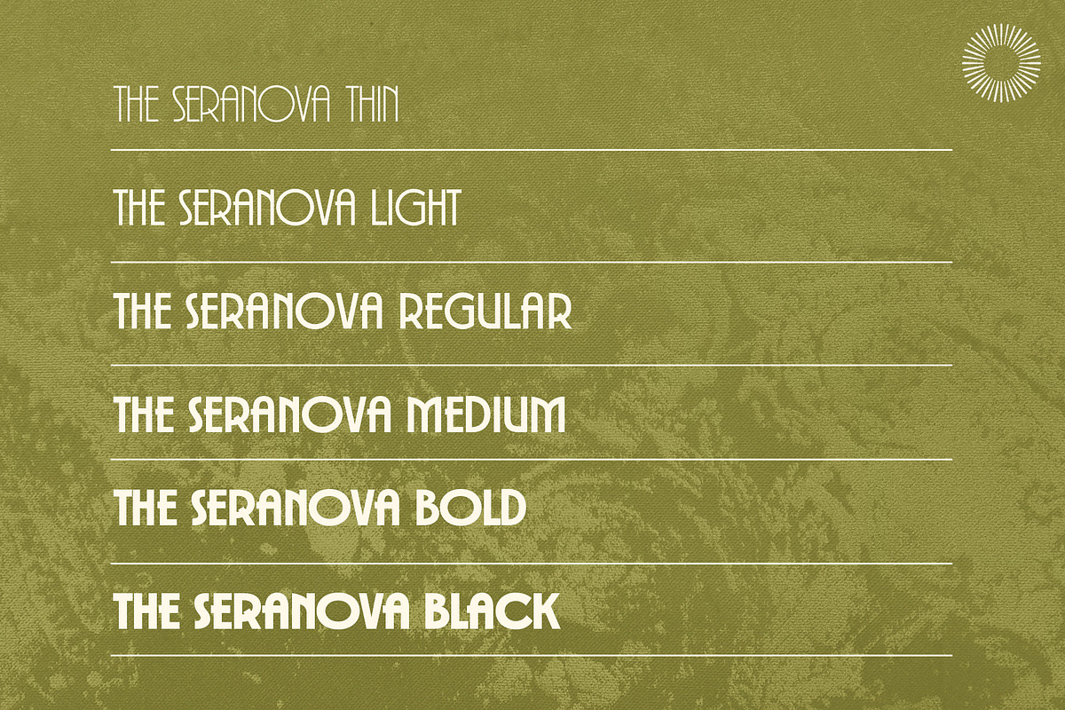 The Seranova - Contemporary DecoSans, a Sans Serif Font by Setara Langit CreativeStd (Photo 15 of 16)
