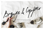 Bronze & Copper, a Script Font by BlueRobinDesignShop (Thumbnail 1 of 8)