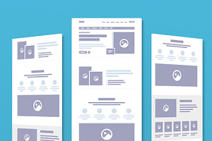 Website Wireframe for Landing Page, a Landing Page Template by MightyDesign