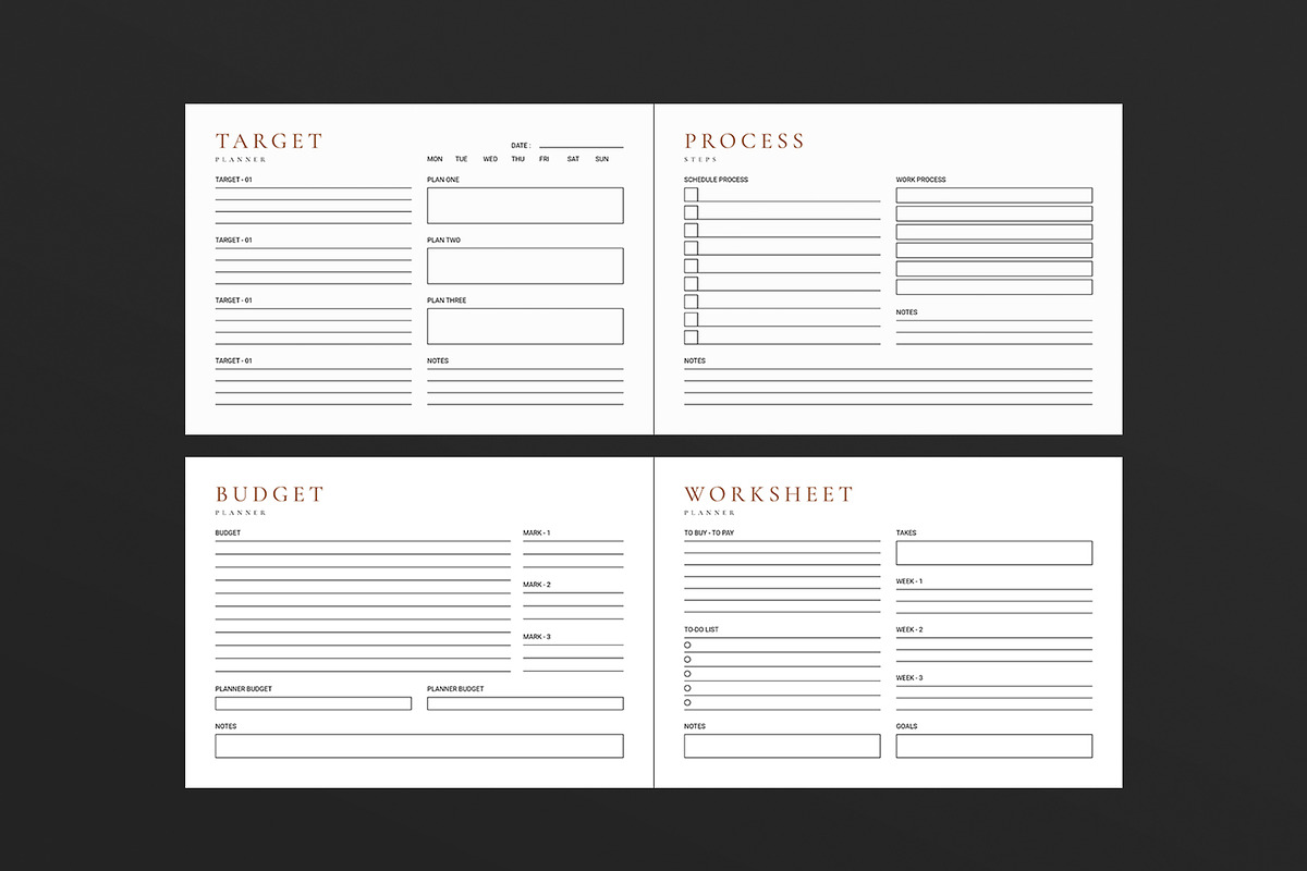 Daily Planner Template Landscape, a Stationery Template by DesignCrest (Photo 6 of 8)