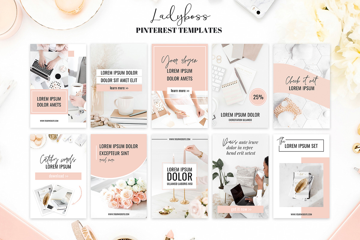 SALE! Ladyboss Pinterest Templates, a Social Media Template by SwitzerShop (Photo 4 of 8)