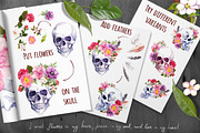 Skulls&flowers. Watercolor, an Illustration by Where summer is (Thumbnail 4 of 10)