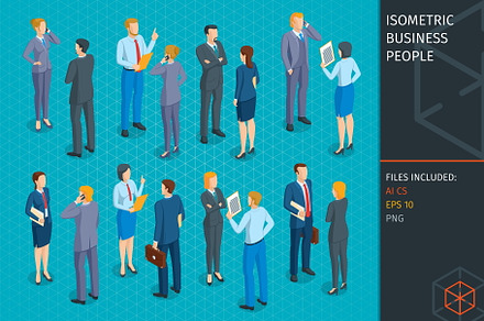 Isometric business people