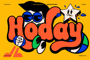 Hoday Font | Retro Bubble Typeface