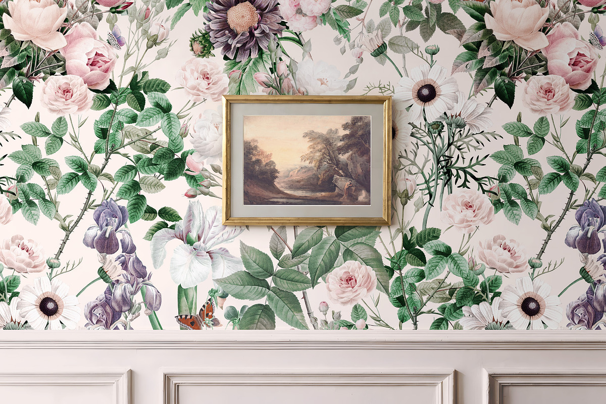 Blush Pink Garden Wallpaper, a Wallpaper Graphic by Webvilla Studio (Photo 4 of 6)