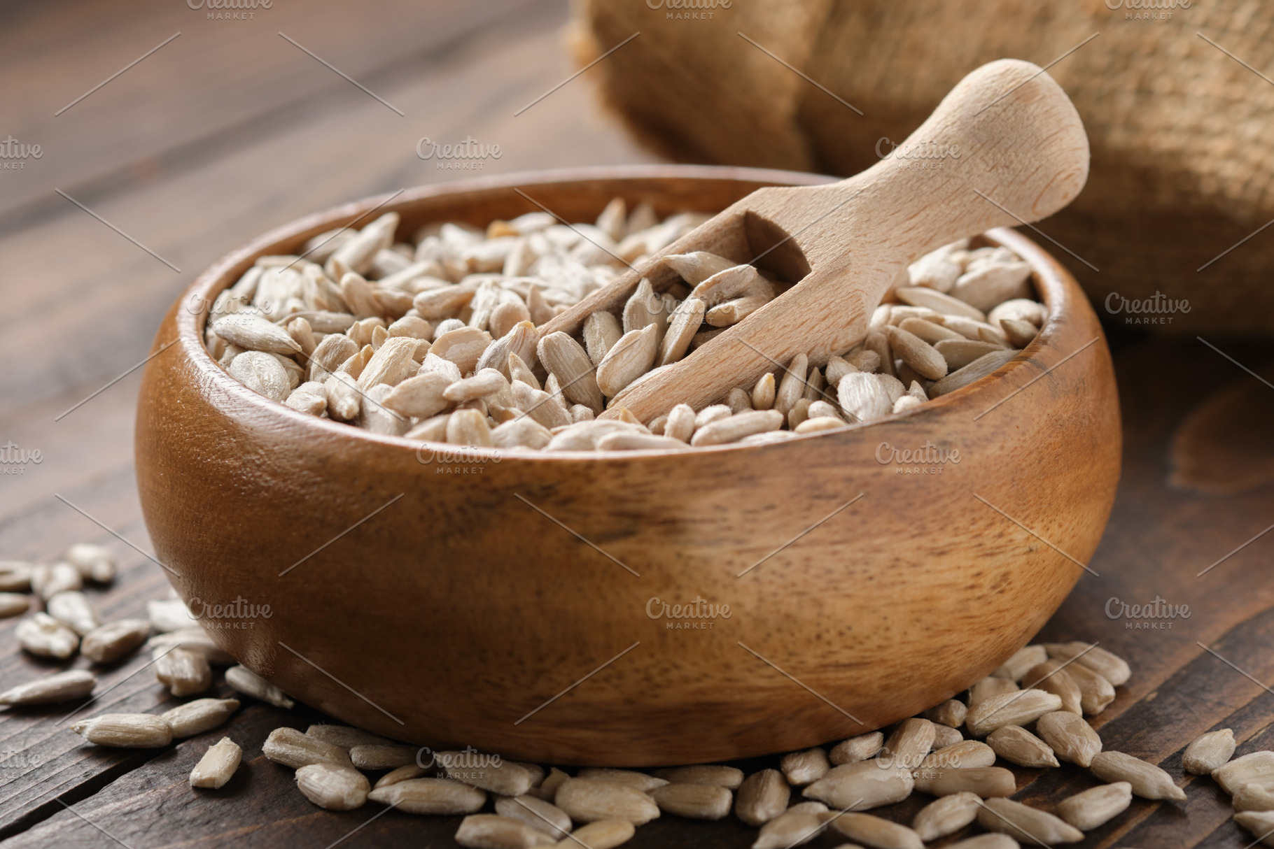 Bowl of shelled sunflower seeds., a Food & Drink Photo by chamillewhite