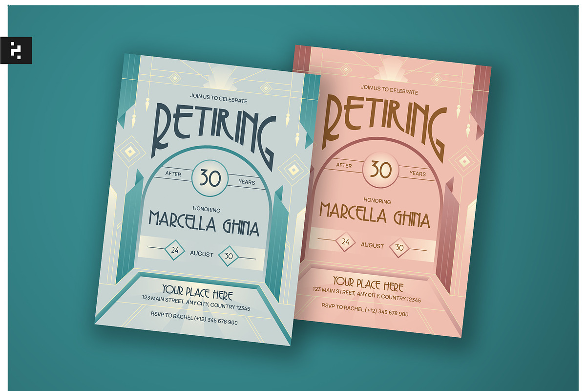 Art Deco Retirement Party Invitation, an Invitation Template by Neermana (Photo 1 of 4)
