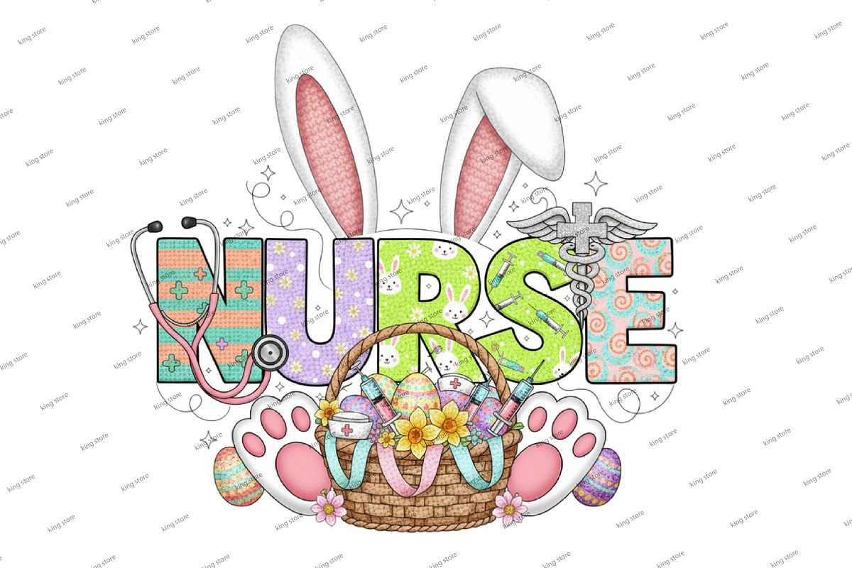 Happy Easter Nurse Sublimation Png, an Illustration by Designking (Photo 4 of 6)