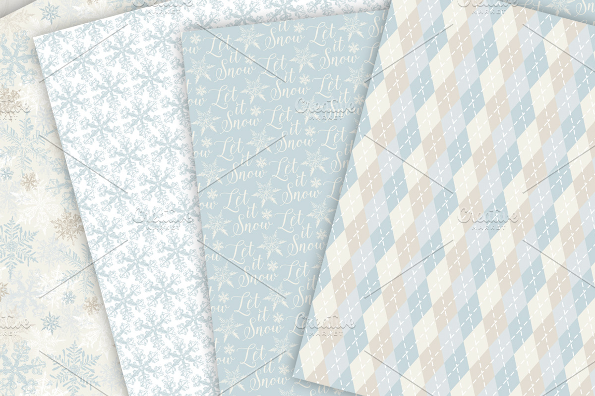 Winter Digital Paper Pack, a Pattern Graphic by Galina Ivanova (Photo 2 of 4)