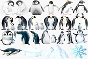 Watercolor Penguin Clipart Set, an Animal Illustration by CropUp Creative (Thumbnail 3 of 4)