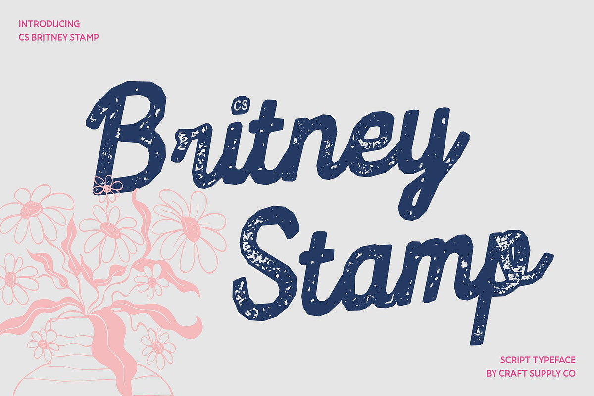 CS Britney Stamp, a Script Font by Craft Supply Co. (Photo 1 of 8)