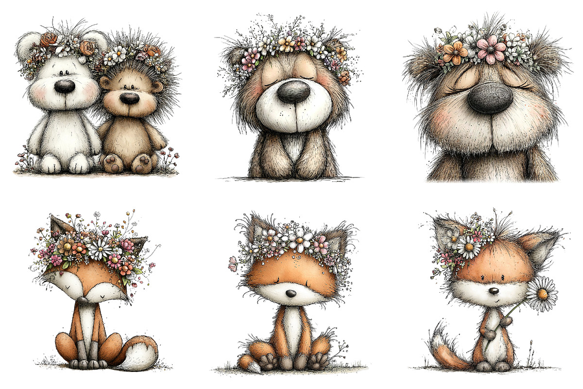 Whimsical woodland spring clipart, an Illustration by SinaCreation (Photo 5 of 11)