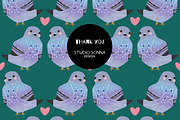 Doves green, a Pattern Graphic by StudioSonna (Thumbnail 3 of 3)