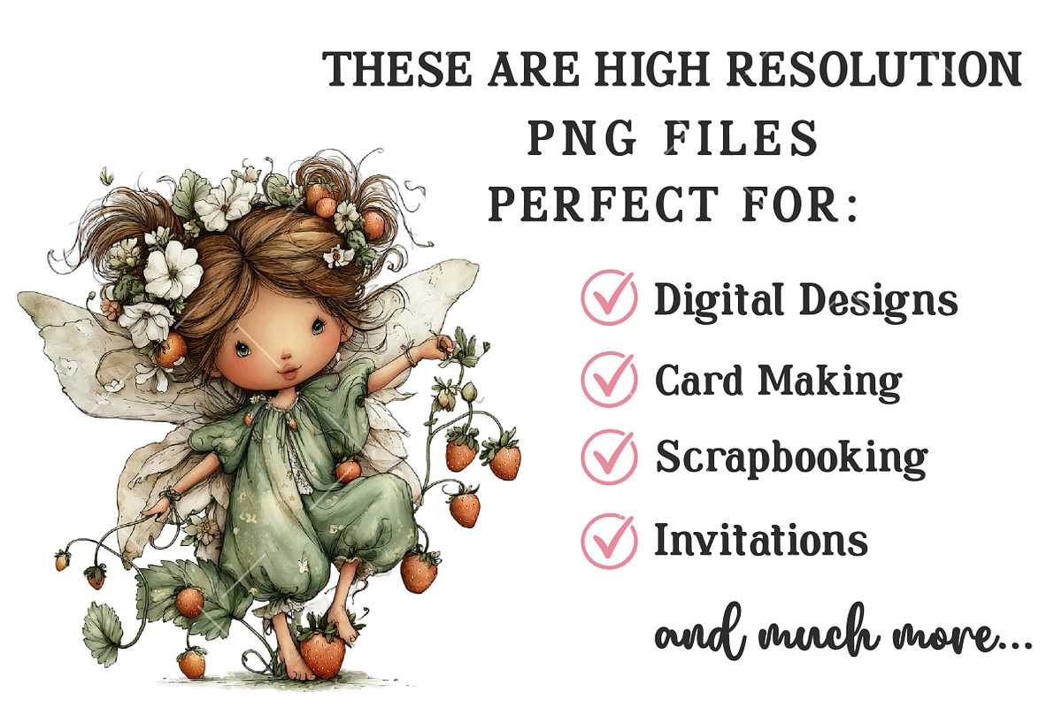 Strawberry Fairy PNG Clipart, a Seasonal Illustration by OK Design (Photo 6 of 6)