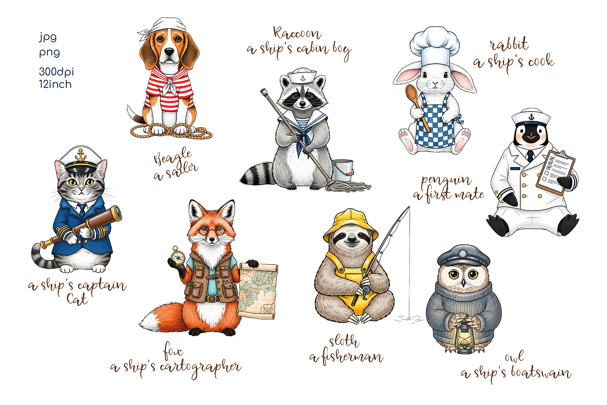 Sea Voyage Cute Animals, an Illustration by lokfrid (Photo 2 of 12)