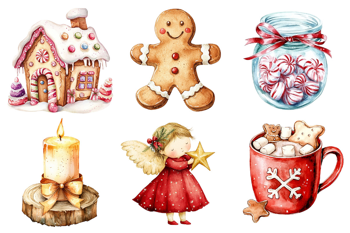 Christmas Floral Wreath & Santa Clau, an Illustration by CitraGraphics (Photo 2 of 5)