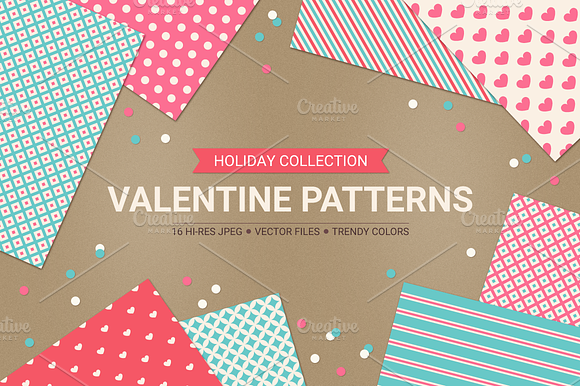 Valentine seamless patterns preview 5