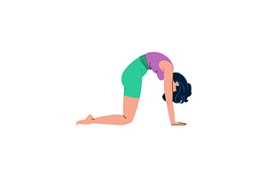 Woman performing cow pose yoga, a Sport Illustration by pikepicture