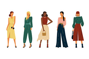 Fashion models in design clothes, a Person Illustration by vectorpointstudio