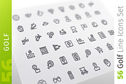 Golf Line Icons Set, an Outline Icon by Voysla's Shop (Thumbnail 1 of 4)