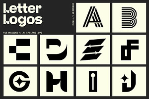 Letter Logo Template Vol 2, a Solid Icon by Tekuni