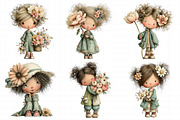 Girl and Flower Clipart Kids, an Illustration by Daily.Designs (Thumbnail 6 of 8)