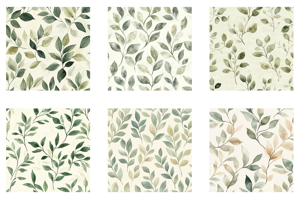 Muted Foliage Digital Paper, an Illustration by Designworld (Photo 2 of 5)