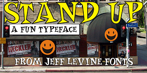 Stand Up JNL, a Serif Font by Jeff Levine Fonts