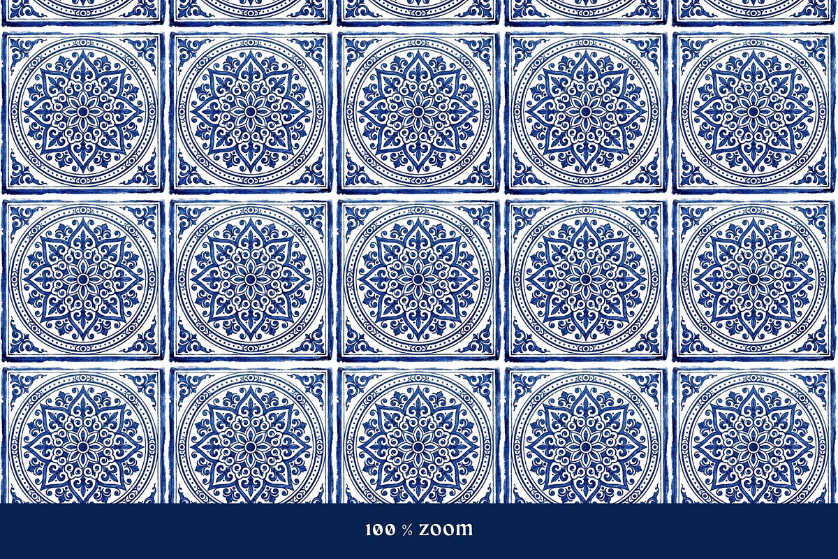 Blue White Azulejo Seamless Patterns, a Pattern Graphic by VectorPanther (Photo 9 of 10)