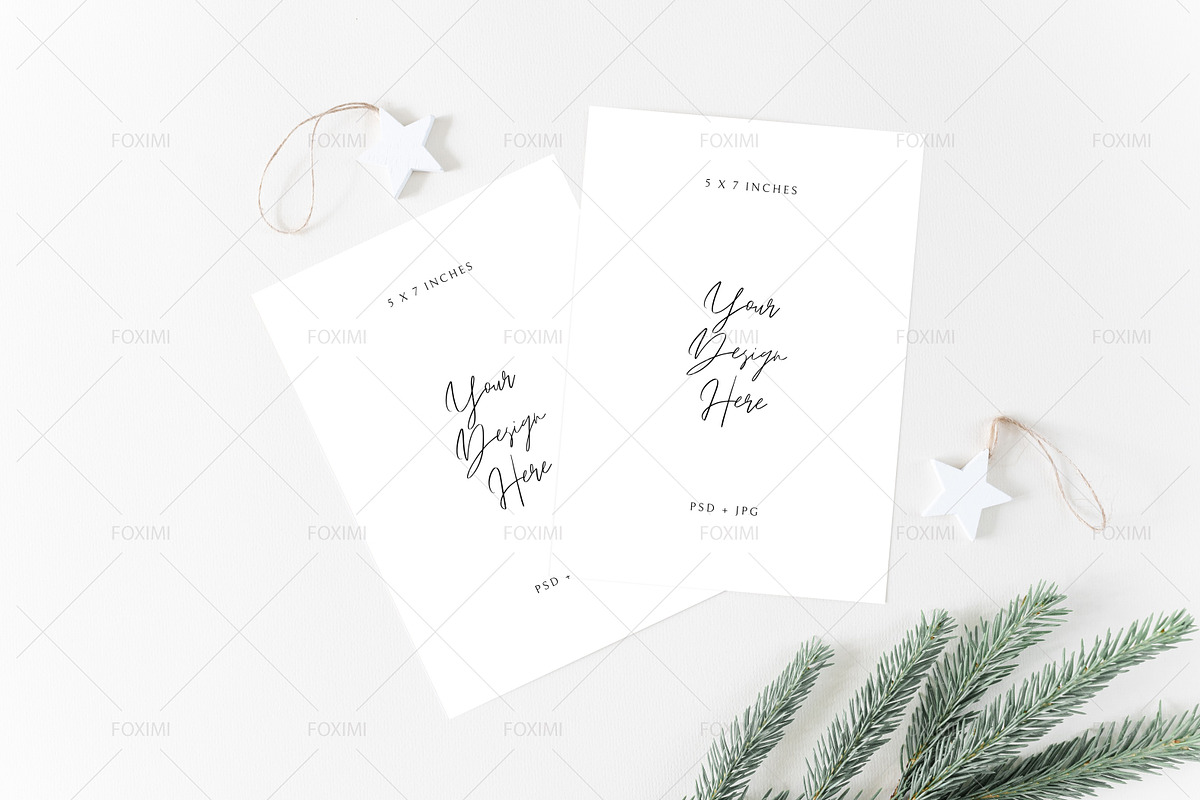 5x7 Christmas Card Mockup, P05, a Product Mockup by FOXIMIDesign (Photo 1 of 5)