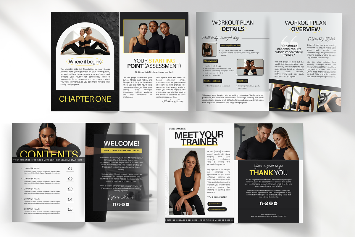 Fitness Coach Ebook Template Canva, a Magazine Template by DigiPax (Photo 4 of 11)