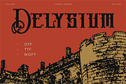 Delysium - A Display Font, a Blackletter Font by Hanstype.com (Thumbnail 1 of 9)