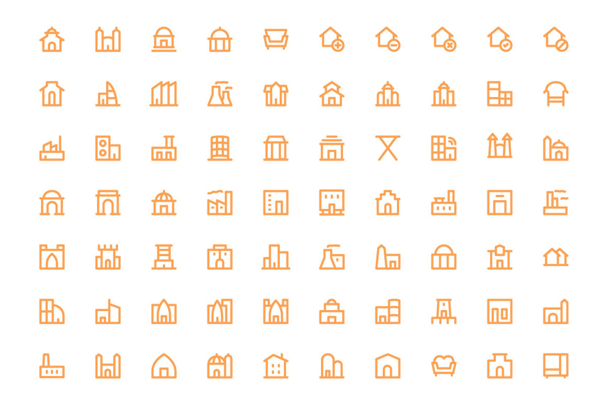 375+ Buildings and Furniture Icons preview 2