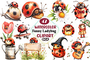 Quirky Funny Ladybug Clipart, an Illustration by DreamCafeArt (Thumbnail 1 of 6)