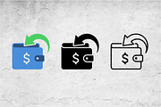 Wallet Refresh Icon Set - 3 Styles, an Outline Icon by Artonix (Thumbnail 2 of 2)