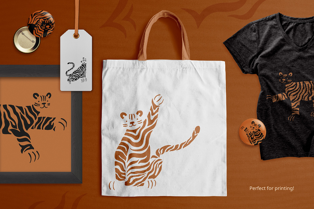 Tiger set. Vector elements, patterns, a Pattern Graphic by anna khramtsova (Photo 3 of 13)