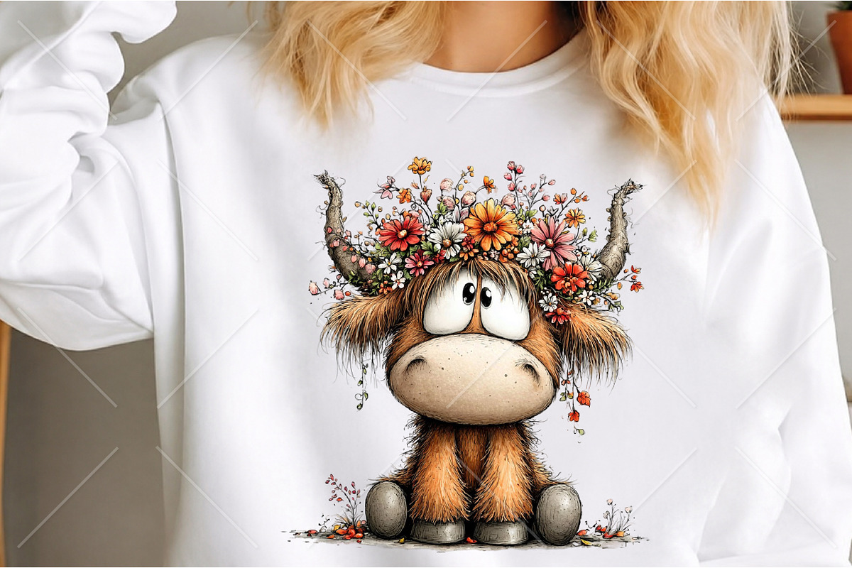 Whimsical Autumn Highland Cow PNG, a Seasonal Illustration by Canvas Craft (Photo 5 of 10)