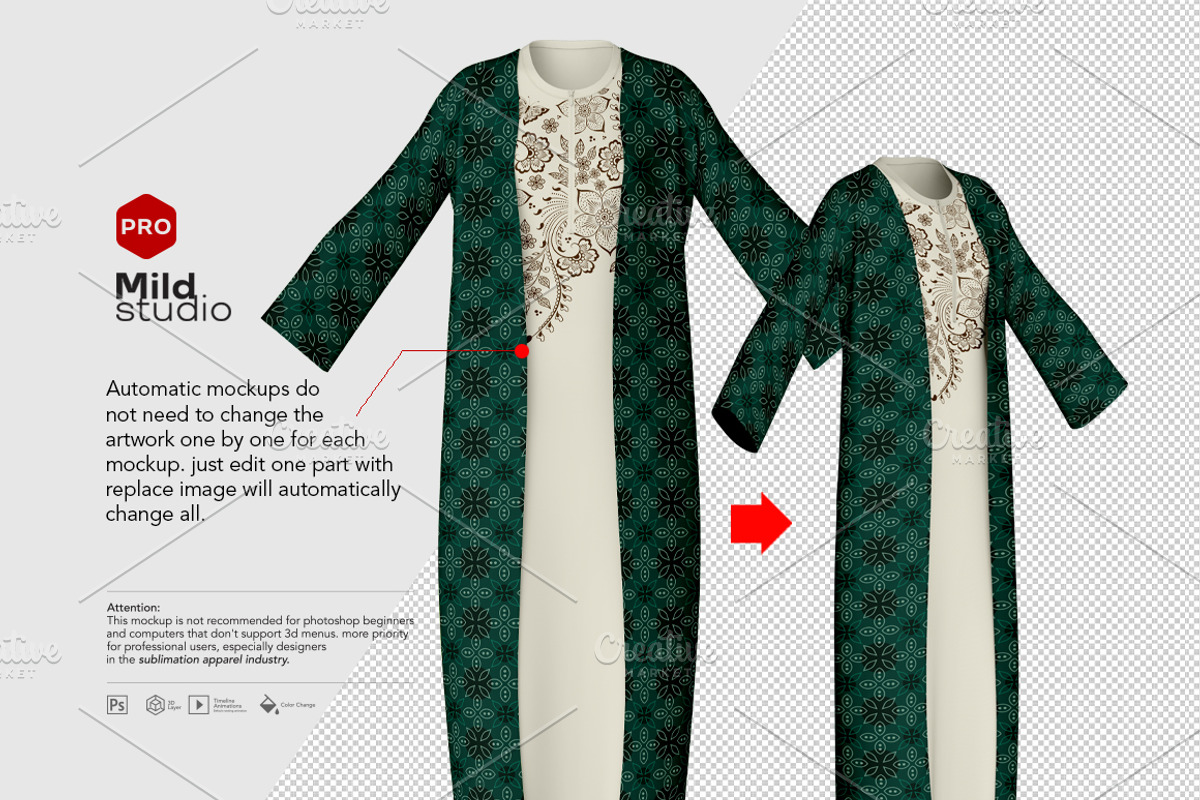 Women Long Dress Mockup v23, a Shirt Mockup by Mildstudio (Photo 7 of 10)