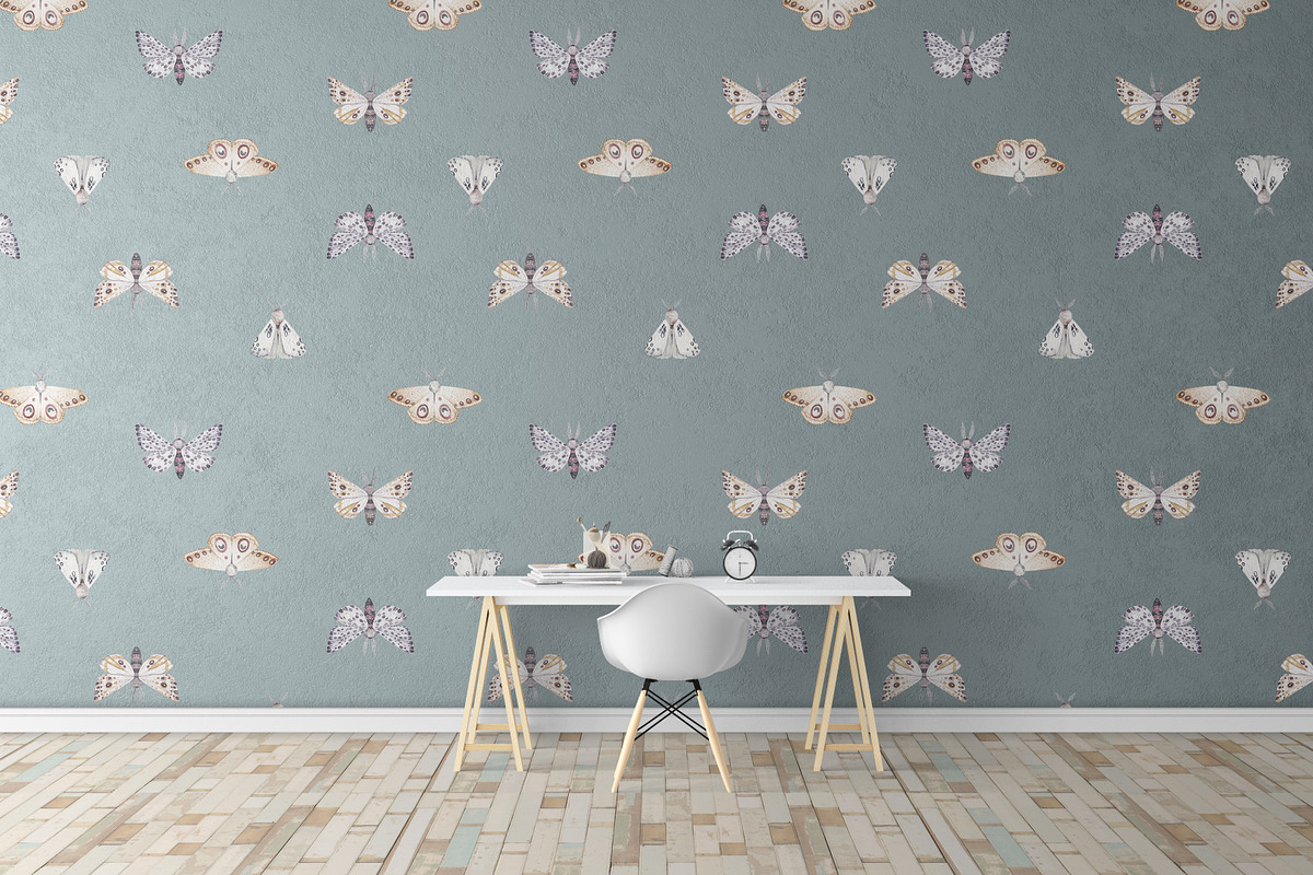 MOTHS and BIRDCAGE watercolor set, an Illustration by Natali Smolova (Photo 5 of 7)