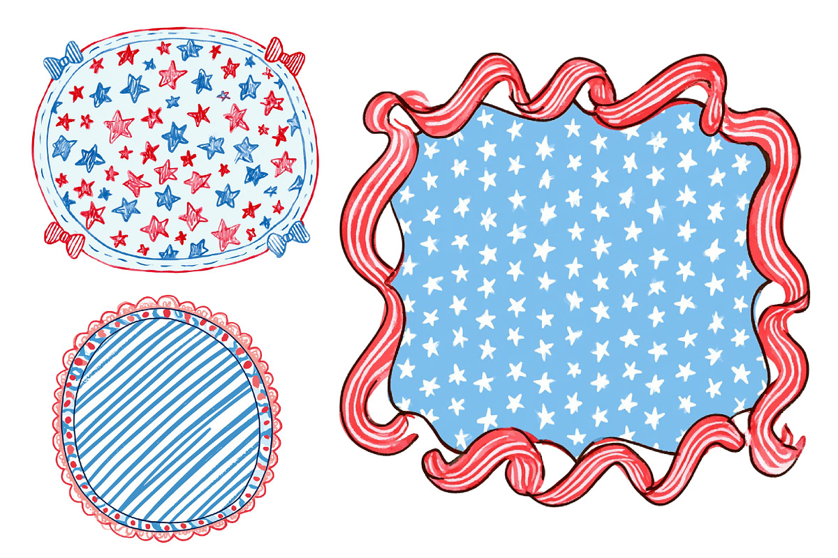 4th of July Frames Hand Drawn PNG, a Seasonal Illustration by CitraGraphics (Photo 3 of 6)